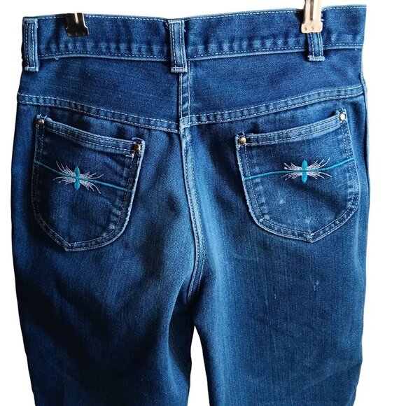 14 26x26 Vintage 1980's Girls Jeans DISCO POCKET RAYON DENIM STRAIGHT FASHION - Picture 3 of 5